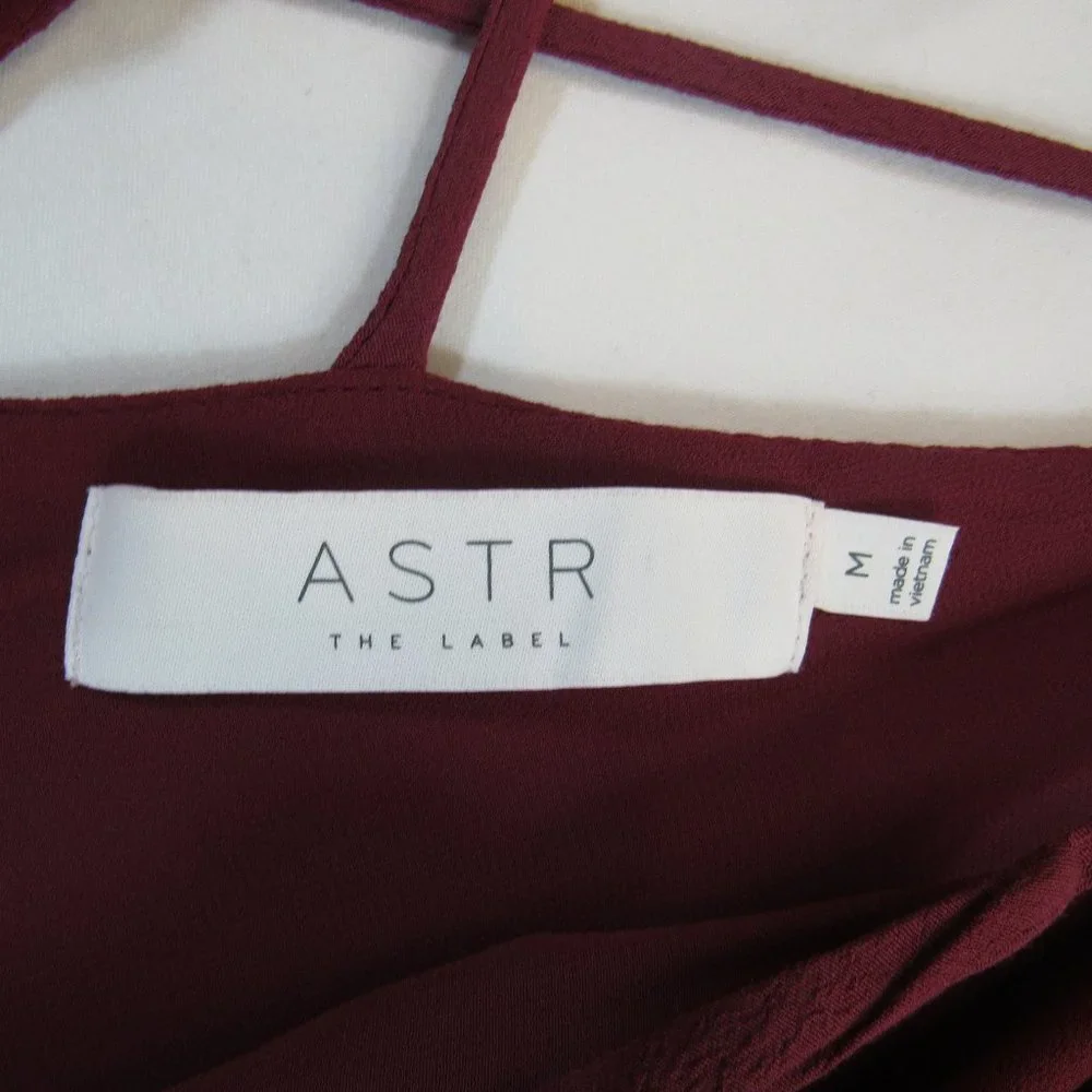 astr the label Burgundy Cold Shoulder Bell Sleeves Dress - Picture 6 of 10